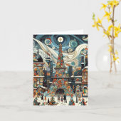 パリのクリスマス カード (黄色い花)