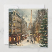 パリのクリスマス：コージーエッフェルタワー通り シーズンカード (正面)
