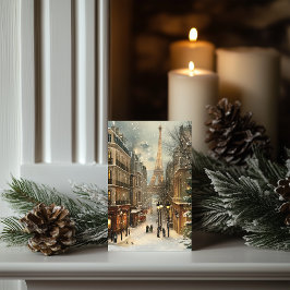 パリのクリスマス：コージーエッフェルタワー通り シーズンカード