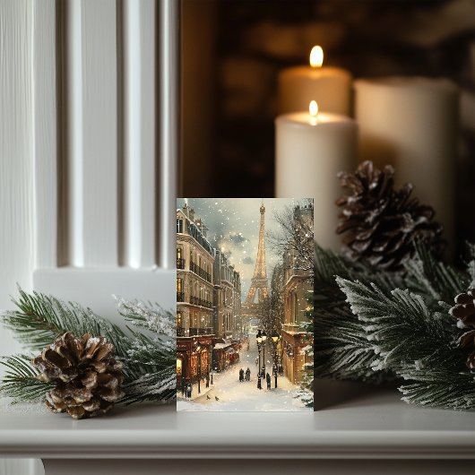 パリのクリスマス：コージーエッフェルタワー通り シーズンカード
