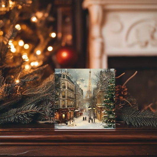 パリのクリスマス：コージーエッフェルタワー通り シーズンカード