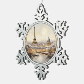 パリのクリスマス スノーフレークピューターオーナメント (右)