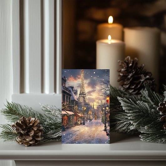 パリのクリスマス:トワイライトアットザエッフェルタワー シーズンカード