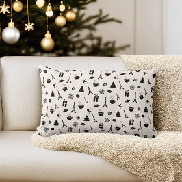 パリのクリスマス |パターン（の模様が）ある | ランバークッション