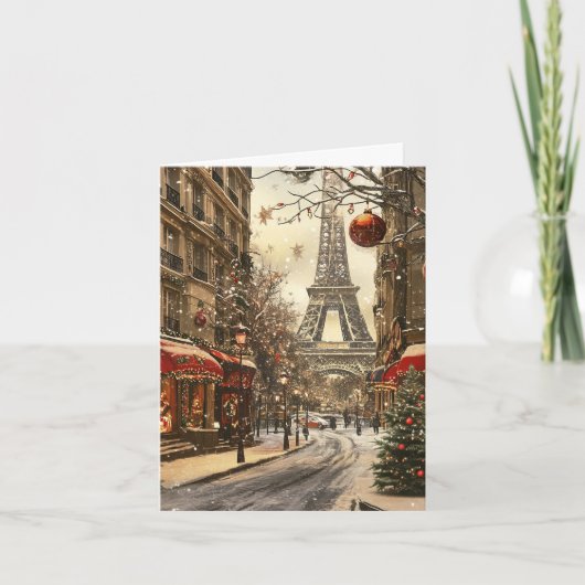 パリのクリスマス:フェスティバルエッフェルタワーBoulevard シーズンカード (正面)