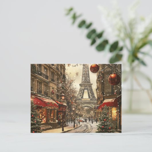 パリのクリスマス:フェスティバルエッフェルタワーBoulevard シーズンポストカード (スタンド正面)