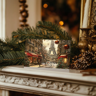 パリのクリスマス:フェスティバルエッフェルタワーBoulevard シーズンポストカード