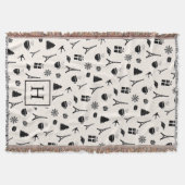 パリのクリスマス |モノグラムの | スローブランケット (正面)