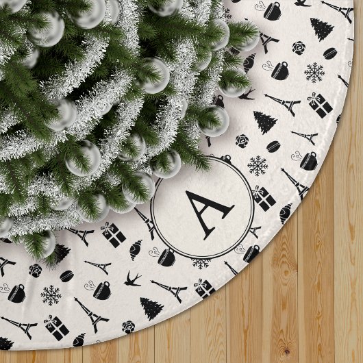 パリのクリスマス |モノグラムの | フェイクリネンツリースカート