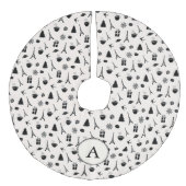 パリのクリスマス |モノグラムの | フェイクリネンツリースカート (正面)