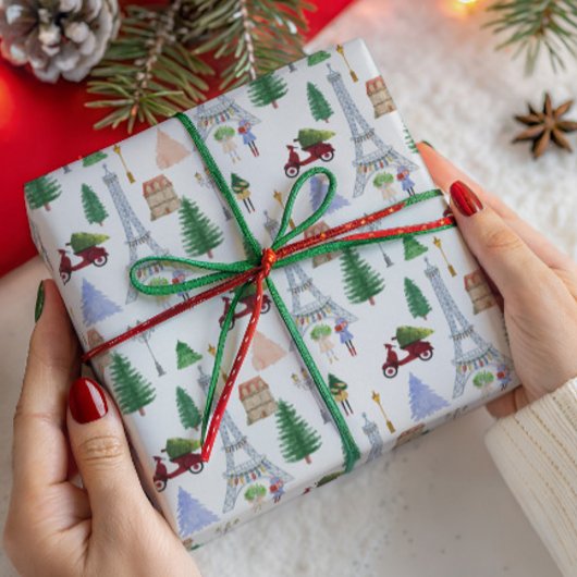 パリのクリスマス ラッピングペーパー