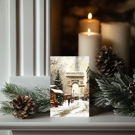 パリのクリスマス：凱旋門ウィンターシーン シーズンカード