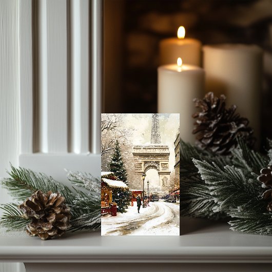 パリのクリスマス:凱旋門ウィンターシーン シーズンカード