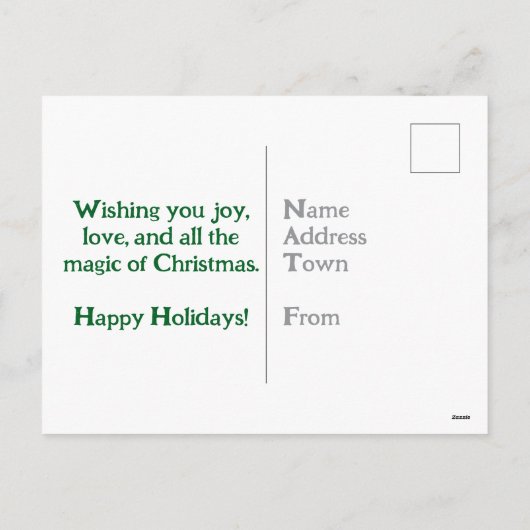 パリのクリスマス:凱旋門ウィンターシーン シーズンポストカード (裏面)