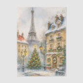 パリのクリスマス 水彩エッフェル塔の風景 薄葉紙 (正面)