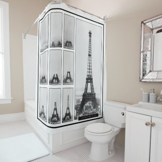 パリのグスタフエッフェル塔の建築 シャワーカーテン (インサイチュ)