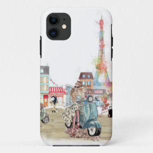 パリのコラージュのかわいい通り iPhone 11 ケース