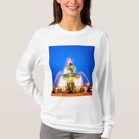 パリのコンコルド広場 フランス Tシャツ (正面)