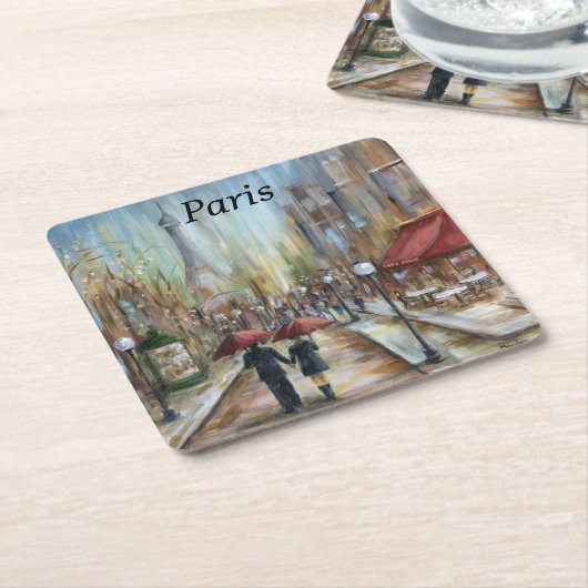 パリのコースター スクエアペーパーコースター (アングル)