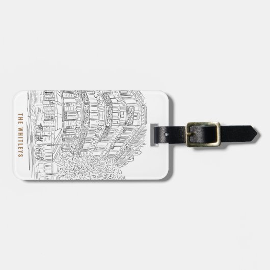 パリのコーナーカスタマイズ可能な荷物タグ ラゲッジタグ (正面横)