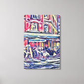 パリのコーヒーハウス キャンバスプリント (正面)