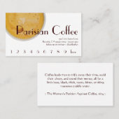 パリのコーヒー飲み物のロイヤリティ/パンチカード ロイヤリティカード (正面/裏面)