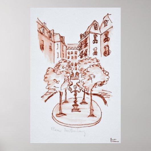 パリのサンジェルマン・デ・プレ教会フルステンバーグ ポスター (正面)