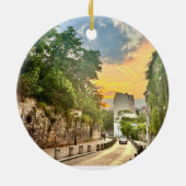 パリのサンセットクリスマスツリーの装飾 セラミックオーナメント (裏面)