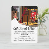 パリのサンタクリスマスパーティー招待状 招待状 (スタンド正面)