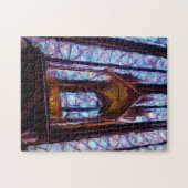 パリのサントシャペルのステンドグラス – 油 ジグソーパズル (横)