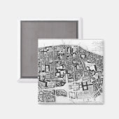 パリのサントジェネビエヴエリアの地図， 1756 マグネット (正面/裏面)