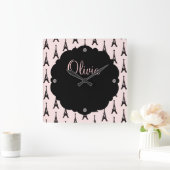 パリのシックな柱時計 スクエア壁時計 (ホーム)