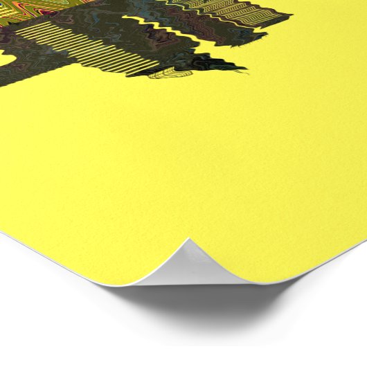 パリのスカイラインフランスのフラッグウォールアートポスターが大好き ポスター (角)