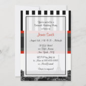 パリのスカイラインBWストライプ レッド キス スウィート16パーティー 招待状 (裏面)