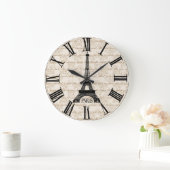 パリのスクリプトウォールクロック ラージ壁時計 (ホーム)