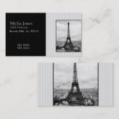 パリのストライプのなヴィンテージのエッフェル塔 名刺 (正面/裏面)