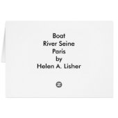 パリのセーヌ川のボート (裏面横)