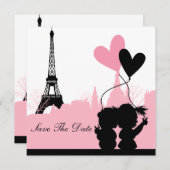 パリのセーブ・ザ・デート案内 セーブザデート (正面/裏面)