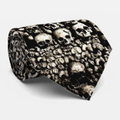 パリのタイの地下墓地からの砂のようなスカル ネクタイ (ロール)