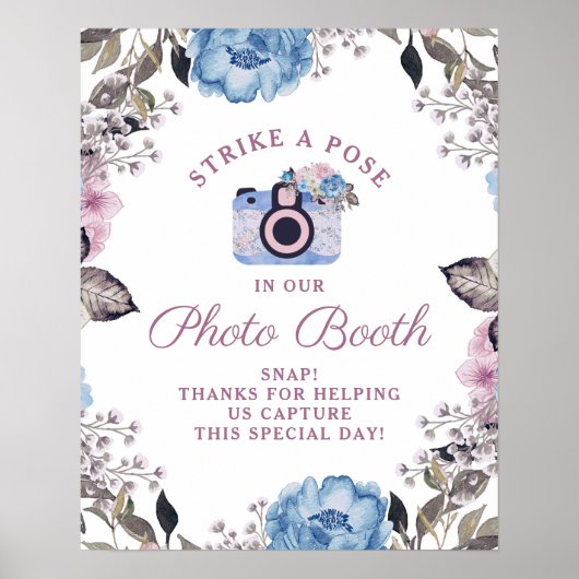 パリのチャーム フラワー フォトブース ウェディング サイン (正面)