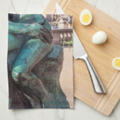 パリのチュイルリーでオーガスト・ロダンのキス キッチンタオル (四つ折り)