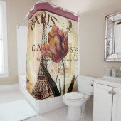 パリのチューリップ シャワー カーテン (インサイチュ)