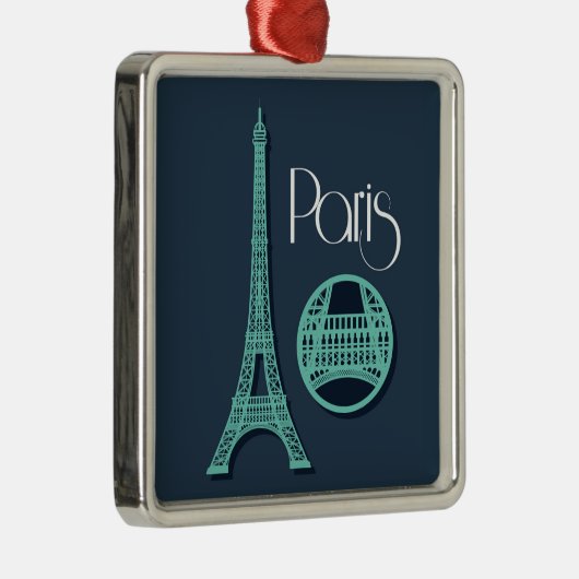 パリのティール(緑がかった色) メタルオーナメント (右)