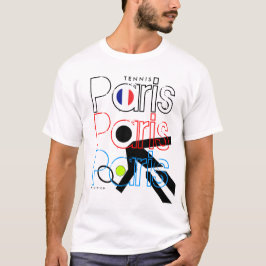パリのテニスの全仏オープンの旗のTシャツ Tシャツ