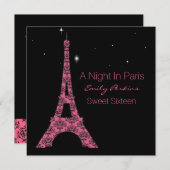 パリのテーマのカスタムなSweet sixteenの招待状 招待状 (正面/裏面)