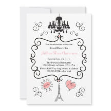 パリのテーマ – ブライダルシャワーへの招待