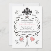 パリのテーマ – 誕生日パーティーの招待 招待状 (正面)