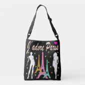 パリのトートバッグが好き クロスボディバッグ (裏面)