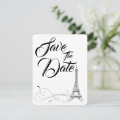 パリのドゥードル 結婚式 Save The Date 招待状 (スタンド正面)