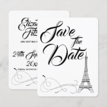 パリのドゥードル 結婚式 Save The Date